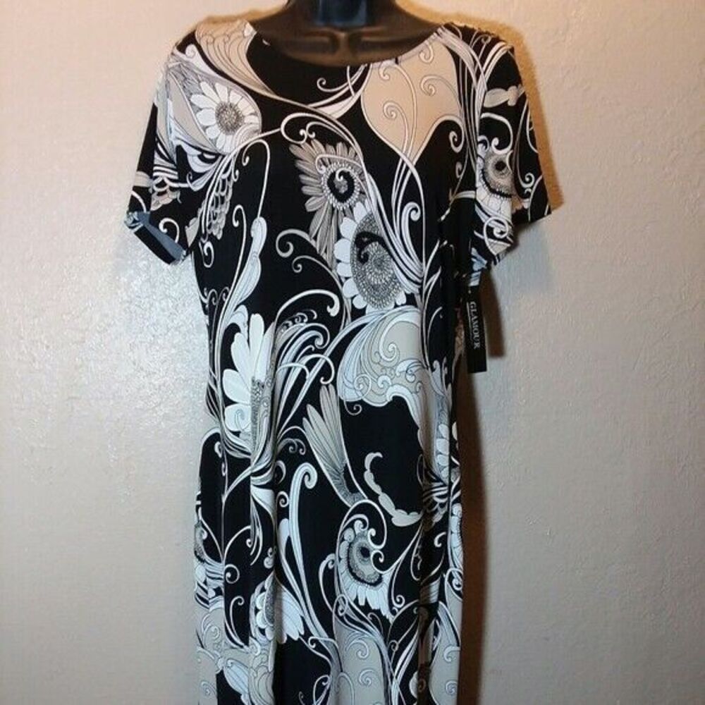 Glamour women's size 12 knee length multicolor dress NEW *